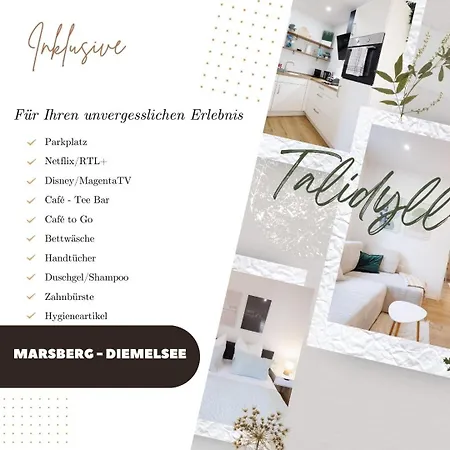 Talidyll Am Diemelsee An Der Talsperre- 4 Betten 1 Schlafsofa Bis Zu 5 Gaesten - 2 Autominuten Bis Zum Badestrand - Naehe Willingen - Marsberg - Brilon - Privater Eingang Apartment Helminghausen